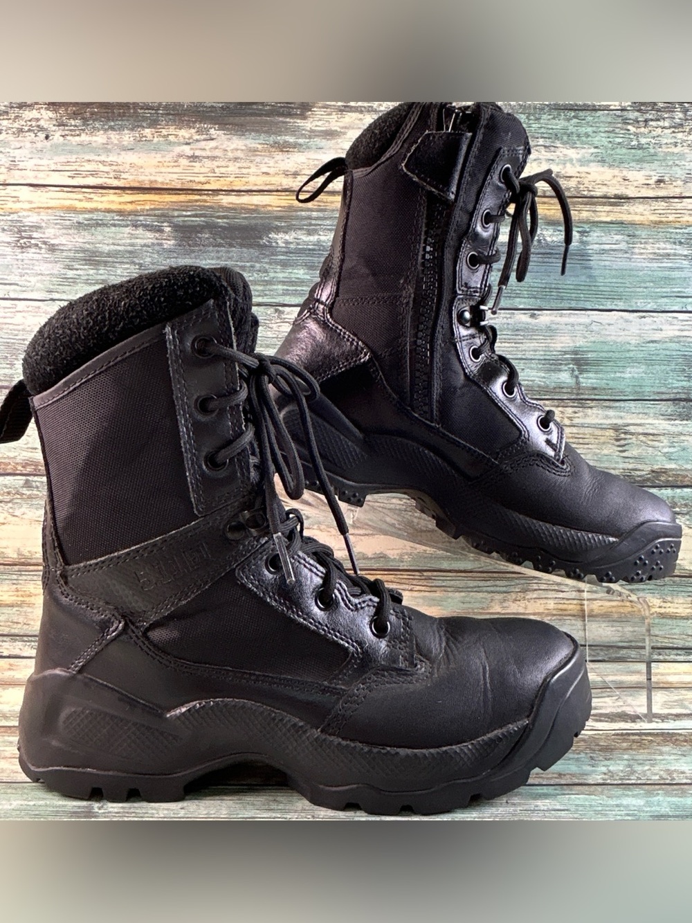 5.11 Tactical ATAC 2.0 8" Combat Boot Womens Size 8.5 Black Leather Zip Lace Up